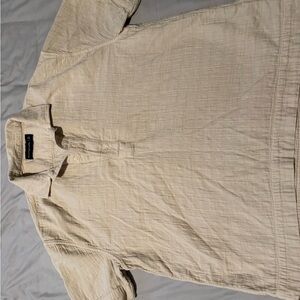 Abercrombie & Fitch Cream Short-Sleeve Button Polo